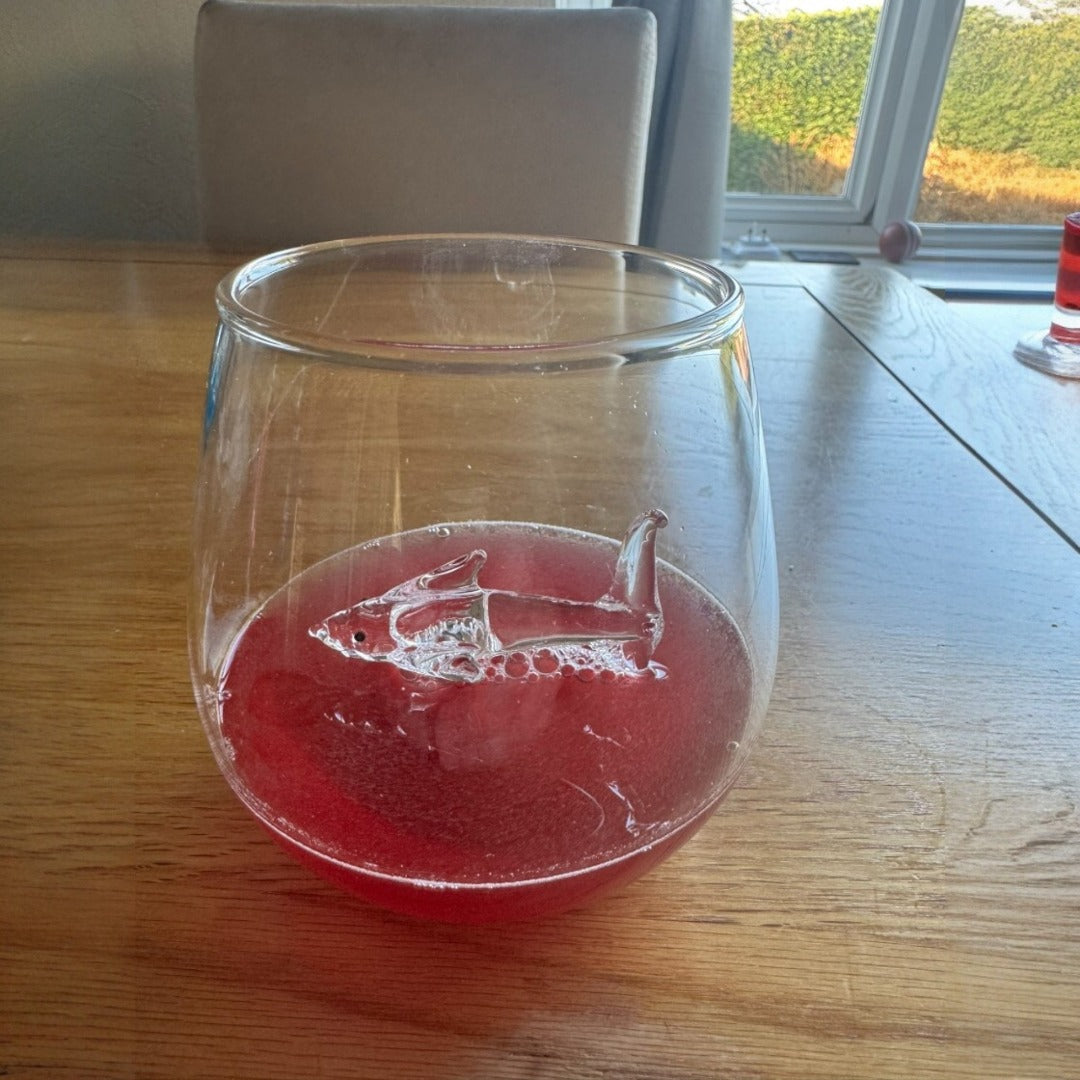 Shark in a Glass Drinking Glass