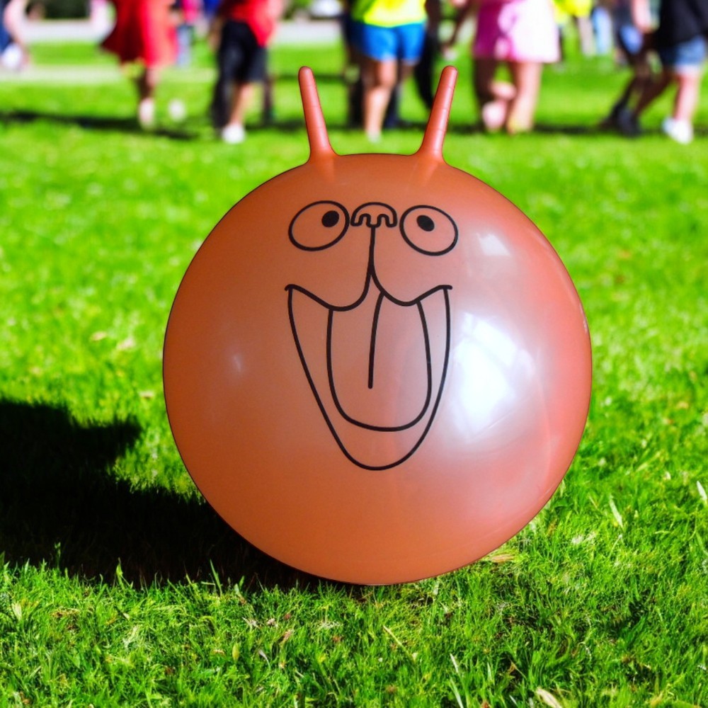 Giant Retro Space Hopper ? 75cm Adult-Sized Bouncing Ball with Foot Pump ? Classic 1970s Style Inflatable Hopper for Fitness, Racing & Fun ? Supports Up to 100kg ? Indoor & Outdoor Use (Orange)