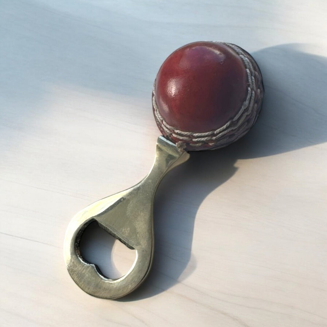 CRICKET-GIFTS Mini Cricket Ball Bottle Opener ? Unique Sports-Themed Bottle Opener Crafted from a Mini Cricket Ball