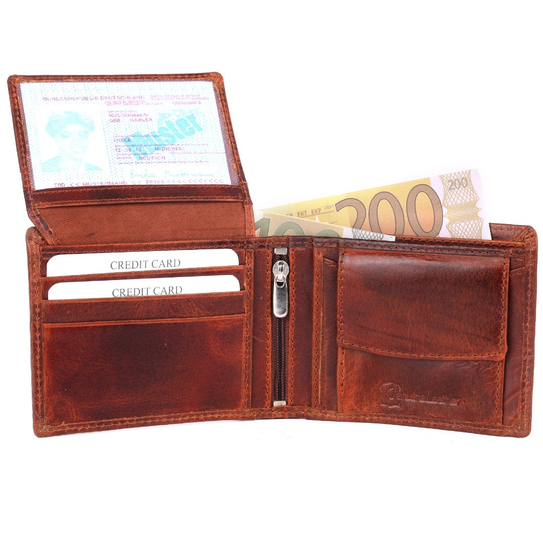 SPORTGIFTZ - Buffalo Leather Rugby Wallet | RFID Protection | 7 Card Slots | Coin Pouch & ID Holder | Rugby Fan Accessory | Multicoloured, 10cm x 8cm, Leather