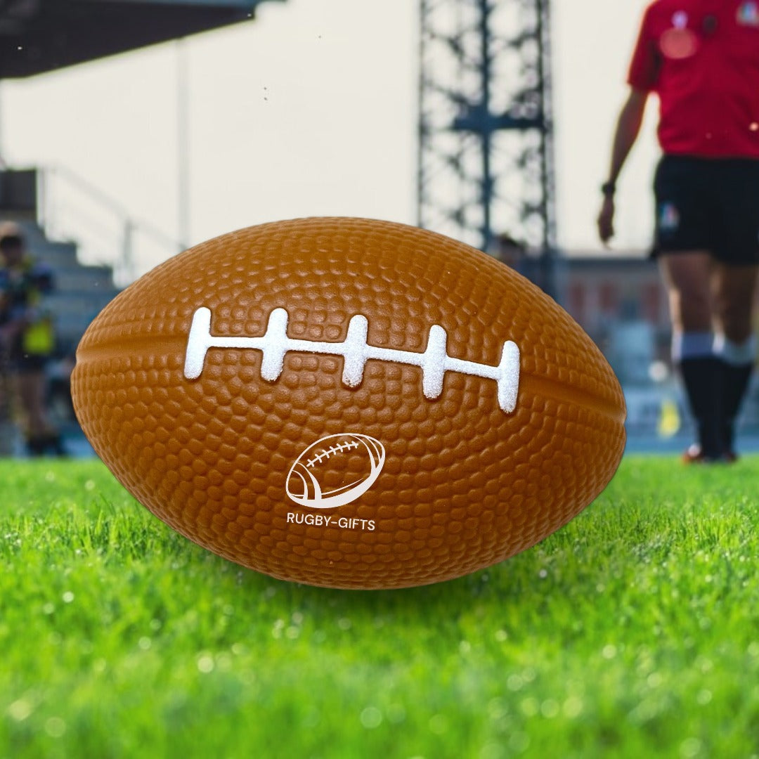 SPORTGIFTZ Large Rugby Ball Squeezy Stress Ball | Relieve Tension and Improve Focus | Ideal for Rugby Enthusiasts & Athletes | 8cm