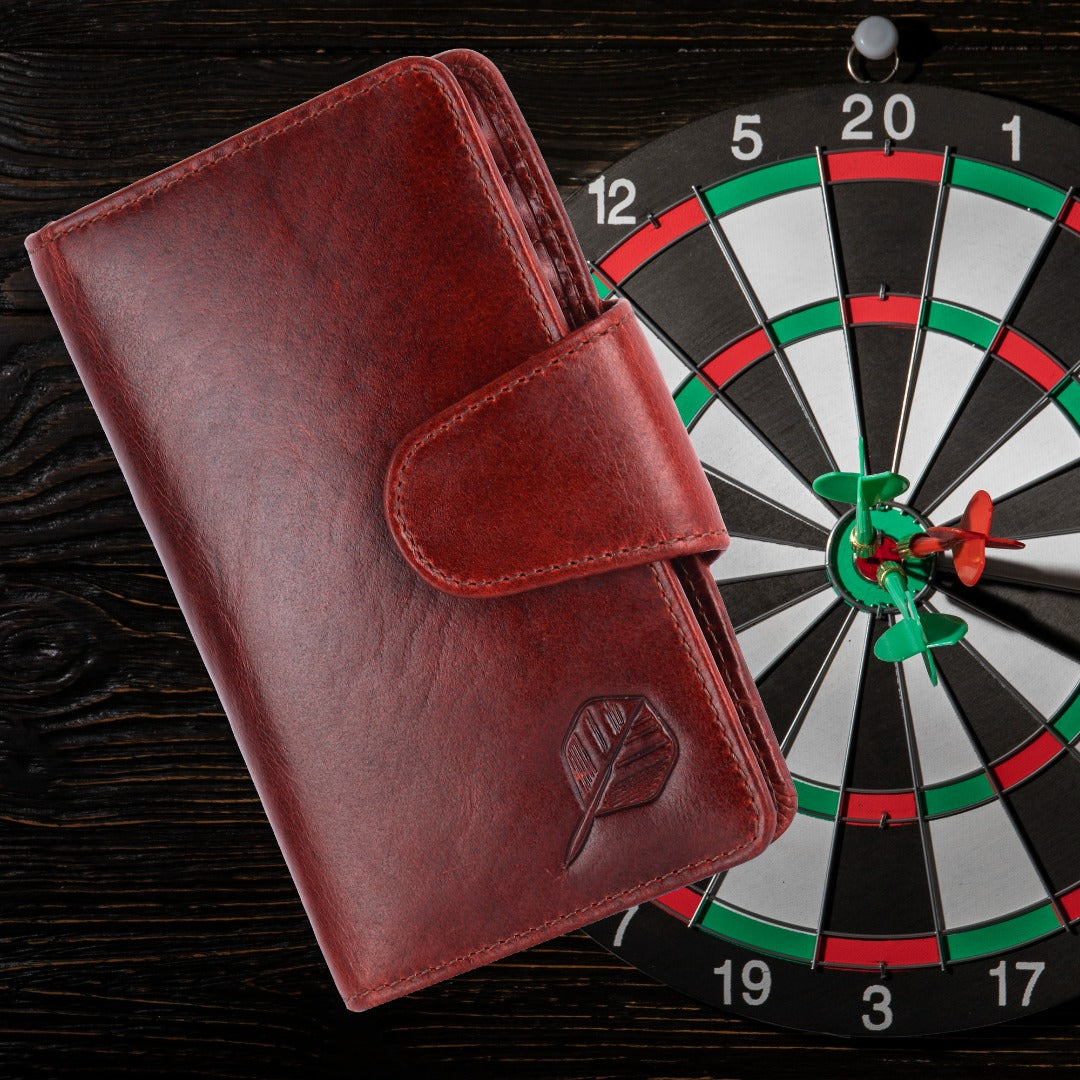 SPORTGIFTZ The Ultimate Buffalo Leather Darts Wallet - Red