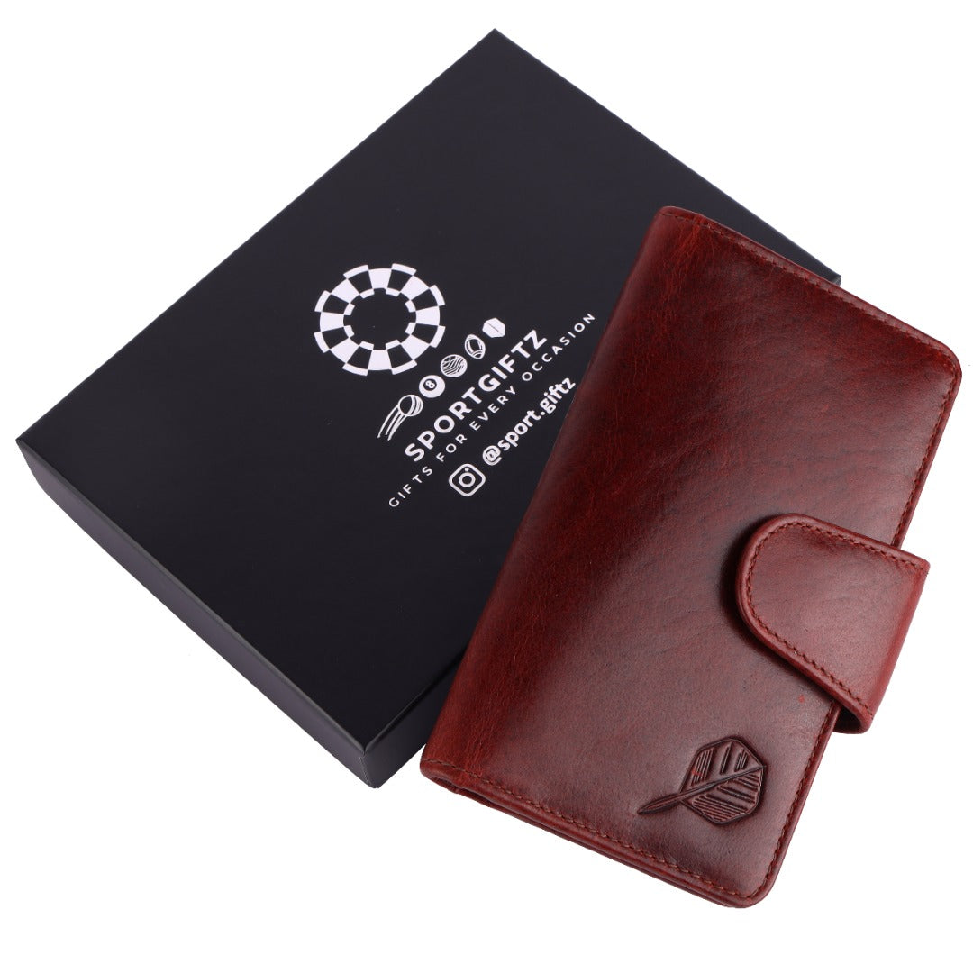 SPORTGIFTZ The Ultimate Buffalo Leather Darts Wallet - Red