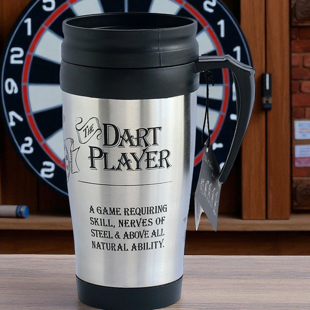 Dart Player Sport Travel Mug Silver