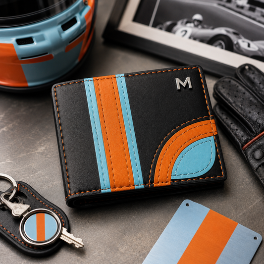 SPORTGIFTZ Orange and Blue Motorsport Wallet