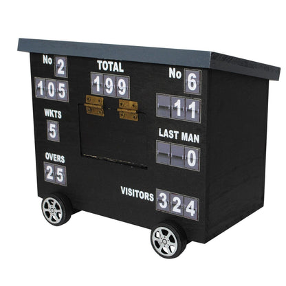 Cricket Scoreboard Desk Tidy | Authentically Designed | Store Phones & Stationery | Personalise Scores | Ideal for Cricket Enthusiasts | Gray, Wood