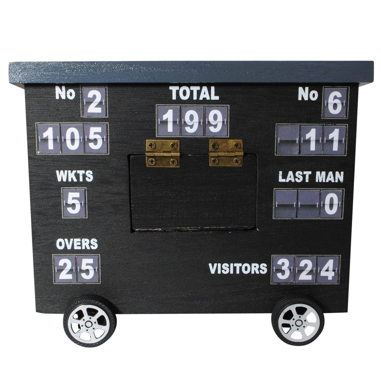 Cricket Scoreboard Desk Tidy | Authentically Designed | Store Phones & Stationery | Personalise Scores | Ideal for Cricket Enthusiasts | Gray, Wood