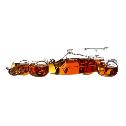 Racing Car Whiskey Decanter | 400ml Capacity | Inspired by 70s & 80s Racing Cars | Includes Glass Ball Stopper & Funnel | Ideal for Motor Sports Enthusiasts | Borosilicate Glass