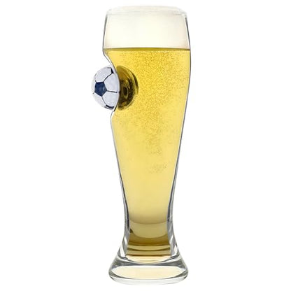 Football-Themed Pilsner Beer Glass ? Unique Sports Fan Gift ? Tall Crystal-Clear Glass for Beer Lovers ? Perfect Gift for Football Enthusiasts & Game Nights