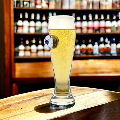 Football-Themed Pilsner Beer Glass ? Unique Sports Fan Gift ? Tall Crystal-Clear Glass for Beer Lovers ? Perfect Gift for Football Enthusiasts & Game Nights