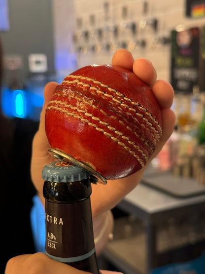 CRICKET-GIFTS Recessed Real Cricket Ball Bottle Opener