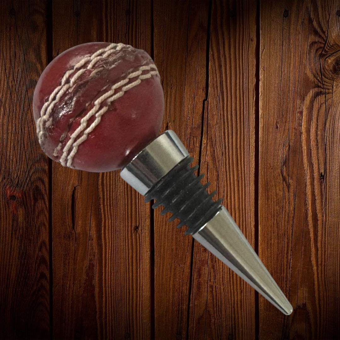 CRICKET-GIFTS Wine Stopper Real Leather Mini Cricket Ball Suitable for bottles up to 20mm Diameter