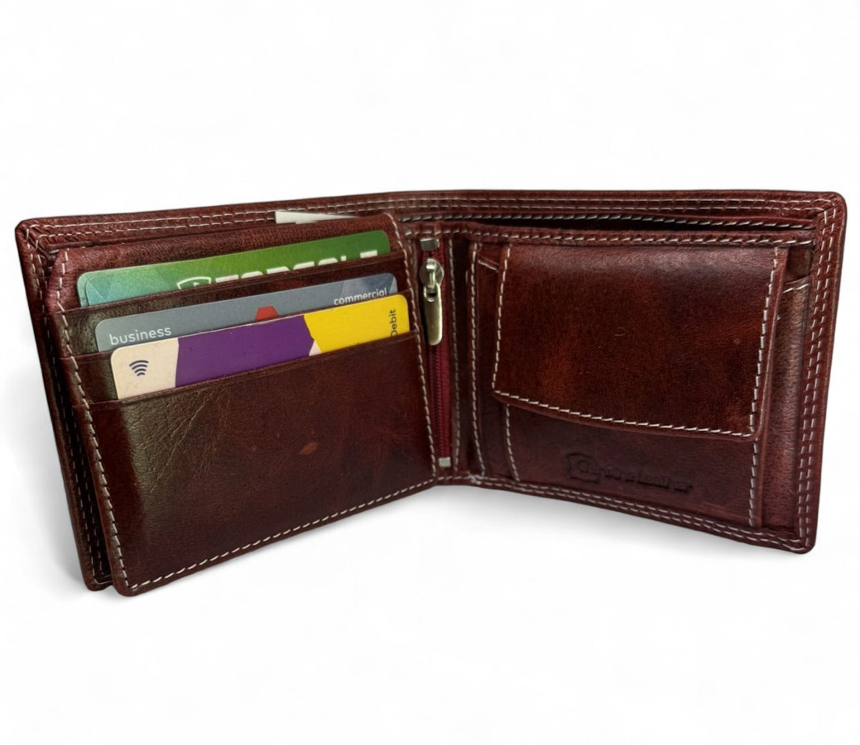 CRICKET-GIFTS - Buffalo Leather Cricket Wallet | RFID Protection | 7 Card Slots | Coin Pouch & ID Holder