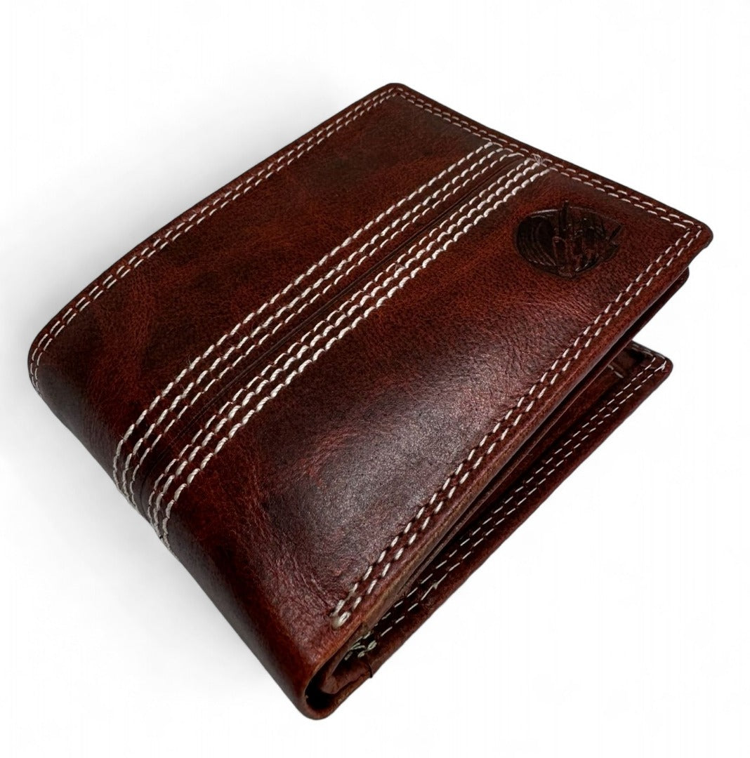 CRICKET-GIFTS - Buffalo Leather Cricket Wallet | RFID Protection | 7 Card Slots | Coin Pouch & ID Holder