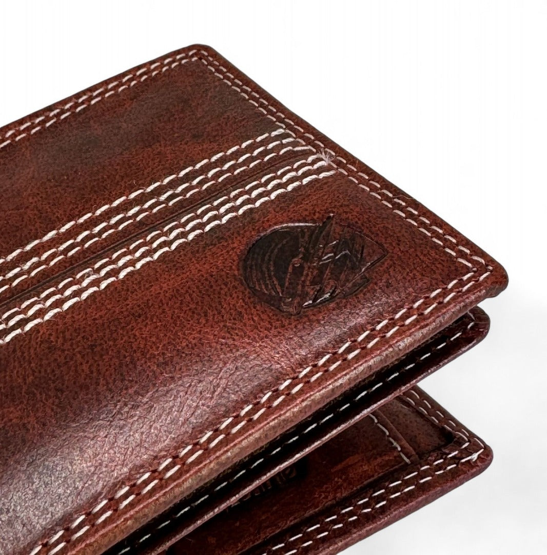 CRICKET-GIFTS - Buffalo Leather Cricket Wallet | RFID Protection | 7 Card Slots | Coin Pouch & ID Holder