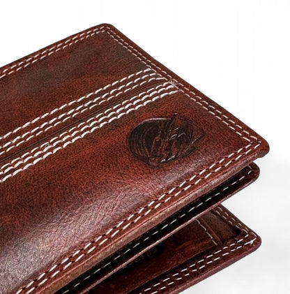 CRICKET-GIFTS - Buffalo Leather Cricket Wallet | RFID Protection | 7 Card Slots | Coin Pouch & ID Holder