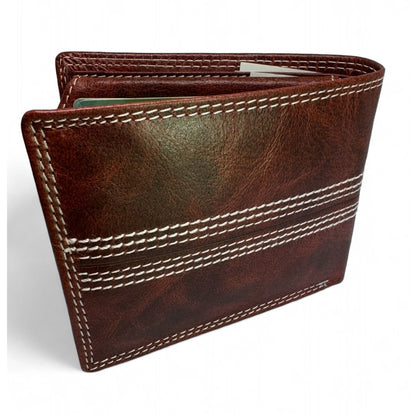 CRICKET-GIFTS - Buffalo Leather Cricket Wallet | RFID Protection | 7 Card Slots | Coin Pouch & ID Holder