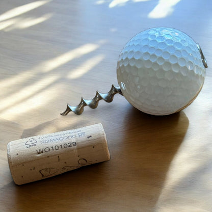 Reclaimed Golf Ball Wine Opener Corkscrew ? A Unique Gift for Golf and Wine Lovers