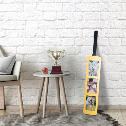 Cricket Bat Photo Frame Holds Three 6x4 inch Photos Wall-Mounted or Freestanding