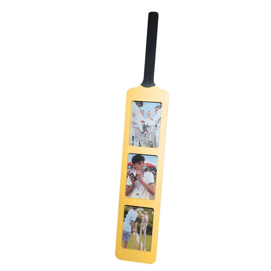 Cricket Bat Photo Frame Holds Three 6x4 inch Photos Wall-Mounted or Freestanding
