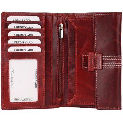 CRICKET-GIFTS - Buffalo Leather Travel Wallet | 5 Card Slots & ID Pouch | Mobile Phone Zip Area | Multicoloured, OneSize