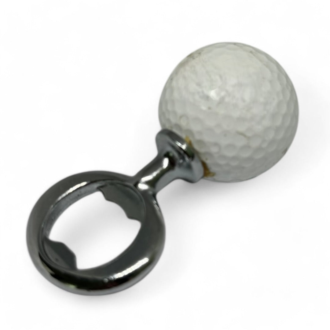 SPORTGIFTZ - Reclaimed Golf Ball Bottle Opener | Eco-Friendly & Handmade | Ideal for Golf Enthusiasts | Sport-Inspired Design | Sturdy Grip, White, Resin