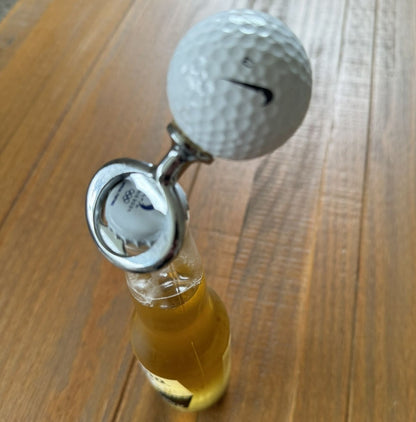 SPORTGIFTZ - Reclaimed Golf Ball Bottle Opener | Eco-Friendly & Handmade | Ideal for Golf Enthusiasts | Sport-Inspired Design | Sturdy Grip, White, Resin