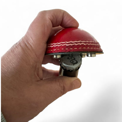 CRICKET-GIFTS - Half Cricket Ball Bottle Opener | Multipurpose Fridge Magnet & Paperweight | Durable Metal