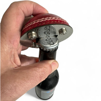 CRICKET-GIFTS - Half Cricket Ball Bottle Opener | Multipurpose Fridge Magnet & Paperweight | Durable Metal