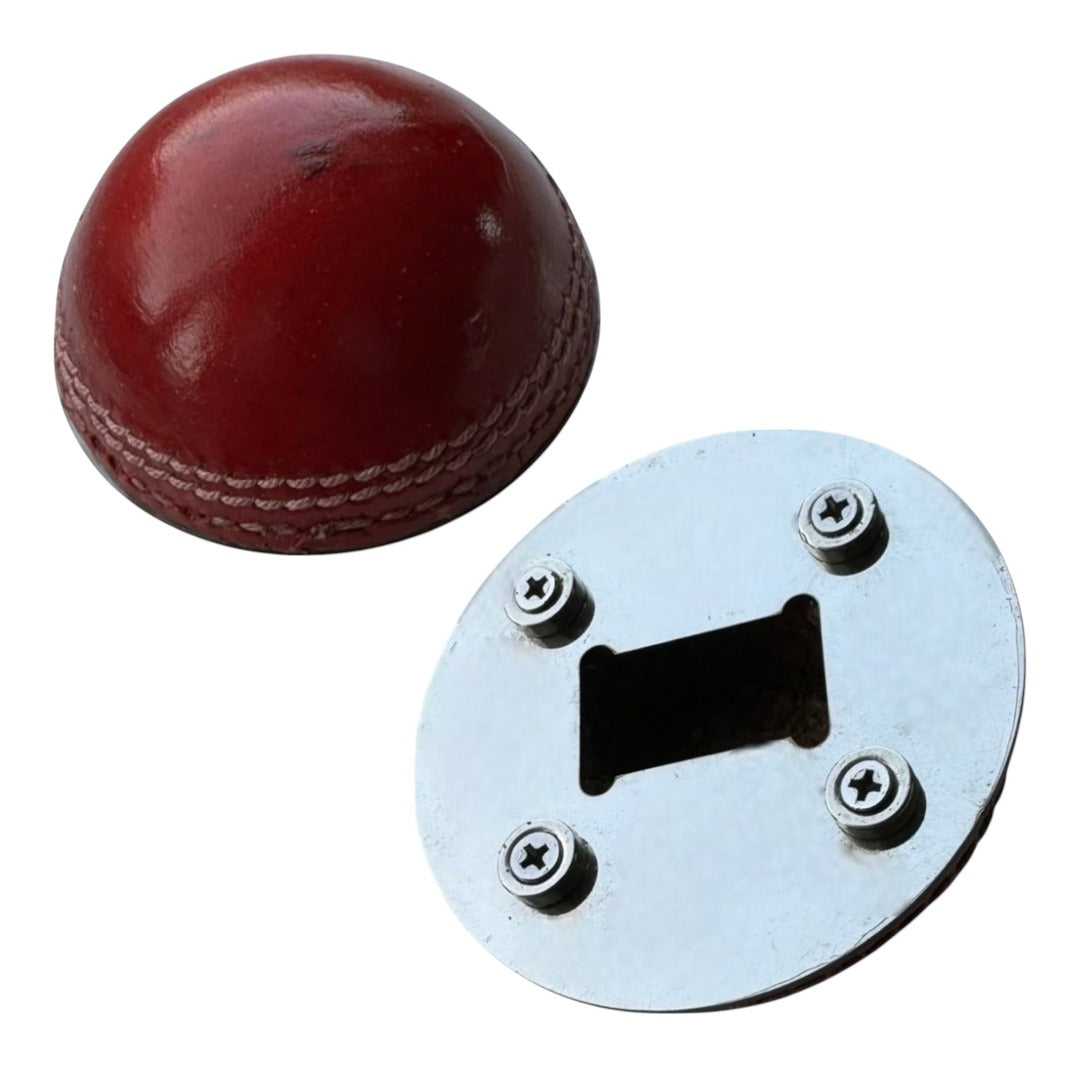 CRICKET-GIFTS - Half Cricket Ball Bottle Opener | Multipurpose Fridge Magnet & Paperweight | Durable Metal