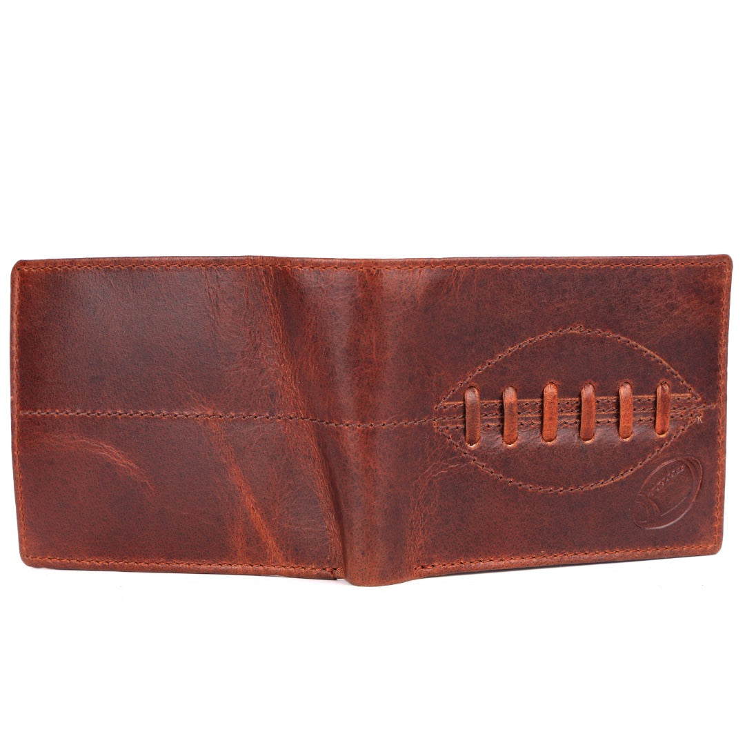 SPORTGIFTZ - Buffalo Leather Rugby Wallet | RFID Protection | 7 Card Slots | Coin Pouch & ID Holder | Rugby Fan Accessory | Multicoloured, 10cm x 8cm, Leather