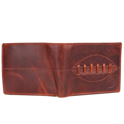 SPORTGIFTZ - Buffalo Leather Rugby Wallet | RFID Protection | 7 Card Slots | Coin Pouch & ID Holder | Rugby Fan Accessory | Multicoloured, 10cm x 8cm, Leather