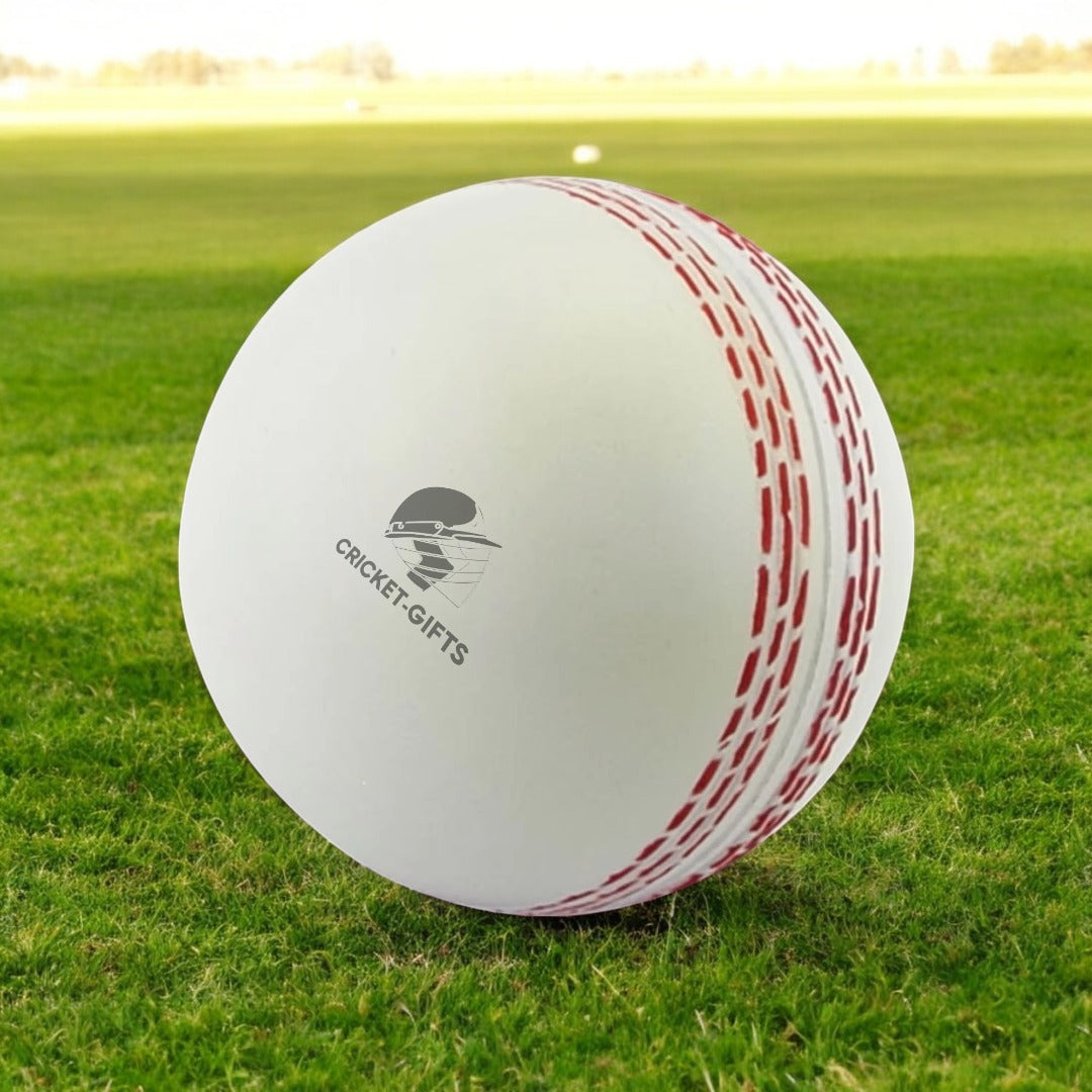 CRICKET-GIFTS - Large Cricket Ball Squeezy Stress Ball | Relieve Tension & Improve Focus | Ideal for Cricket Enthusiasts & Athletes | White | 7cm