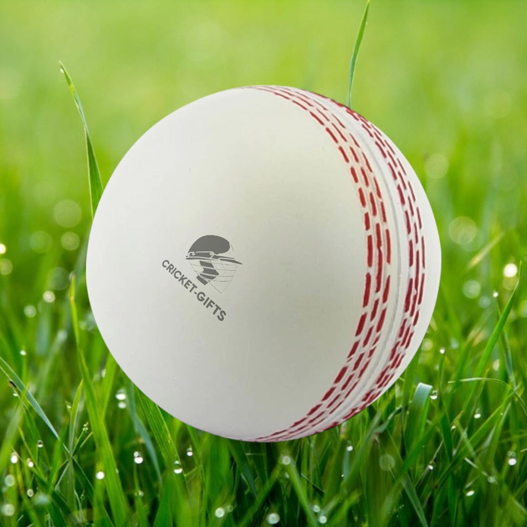 CRICKET-GIFTS - Large Cricket Ball Squeezy Stress Ball | Relieve Tension & Improve Focus | Ideal for Cricket Enthusiasts & Athletes | White | 7cm