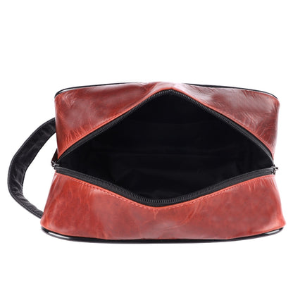 CRICKET-GIFTS Buffalo Leather Cricket Wash Bag Durable Toiletry Bag for Cricket Players