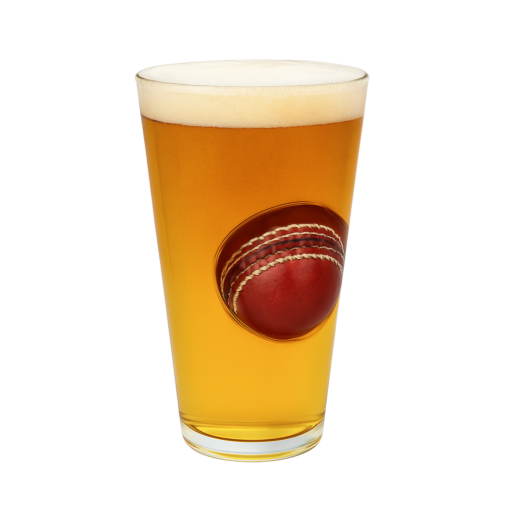 Innings Ender ? Cricket Ball Pint Glass for Beer Lovers