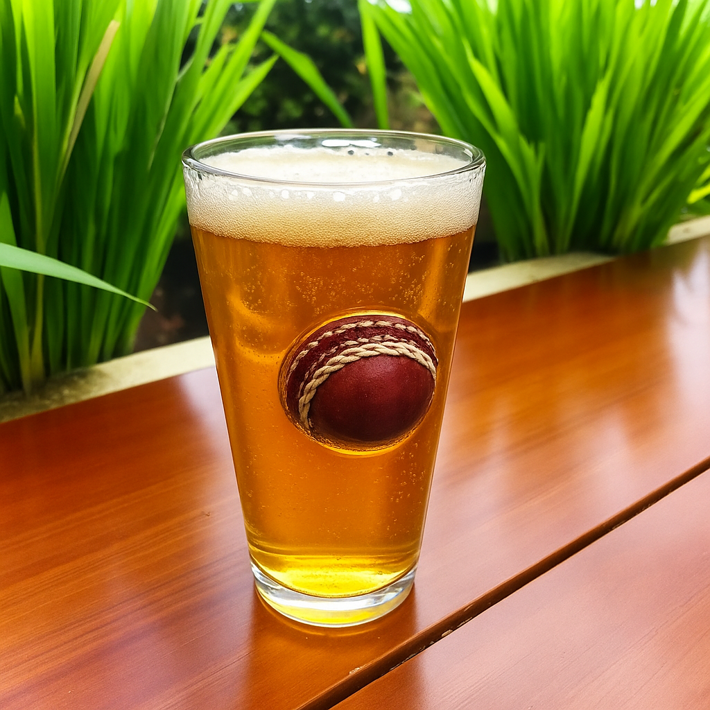 Innings Ender ? Cricket Ball Pint Glass for Beer Lovers