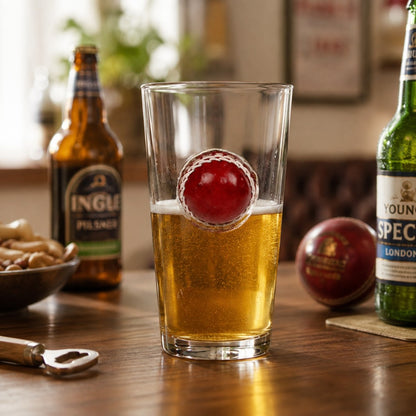 Innings Ender ? Cricket Ball Pint Glass for Beer Lovers