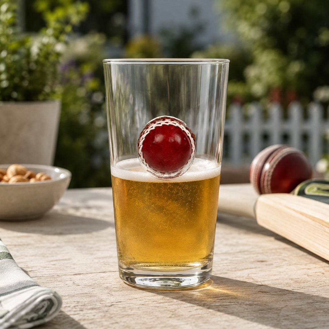 Innings Ender ? Cricket Ball Pint Glass for Beer Lovers