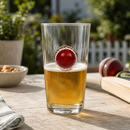Innings Ender ? Cricket Ball Pint Glass for Beer Lovers