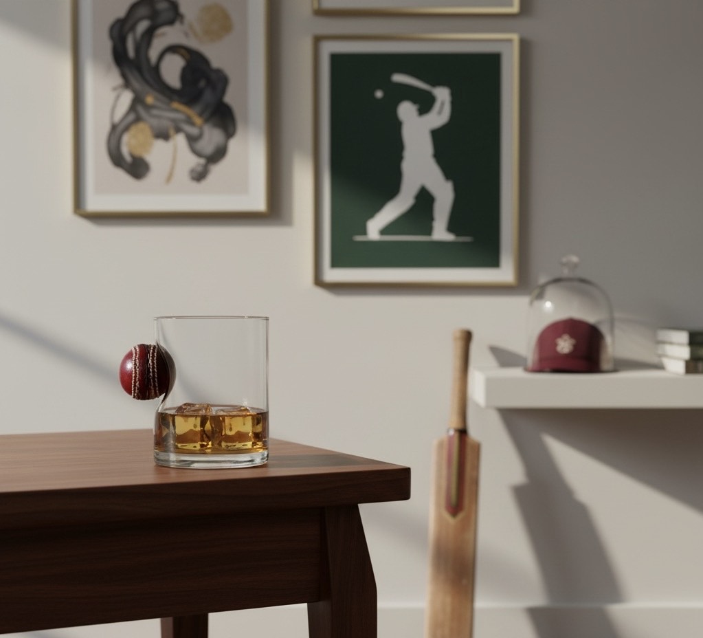 Innings Ender Cricket Ball Tumbler Glass for Drinks