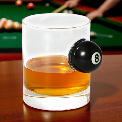 CueCraft Signature Pool Ball Glass A Handcrafted Tumbler for Whiskey, Brandy and More