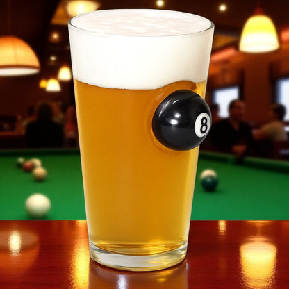 CueCraft Signature Pool Ball Glass ? A Handcrafted Tumbler Beer and Soft Drinks