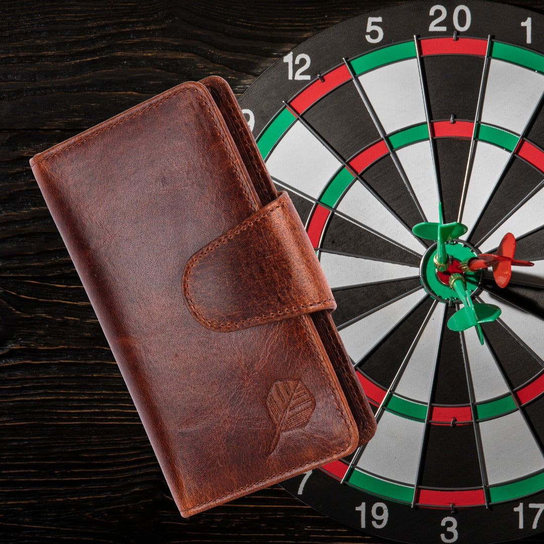SPORTGIFTZ The Ultimate Buffalo Leather Darts Wallet - Brown