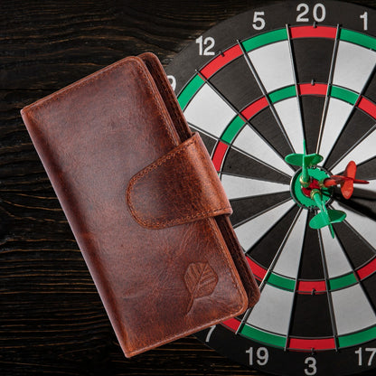 SPORTGIFTZ The Ultimate Buffalo Leather Darts Wallet - Brown