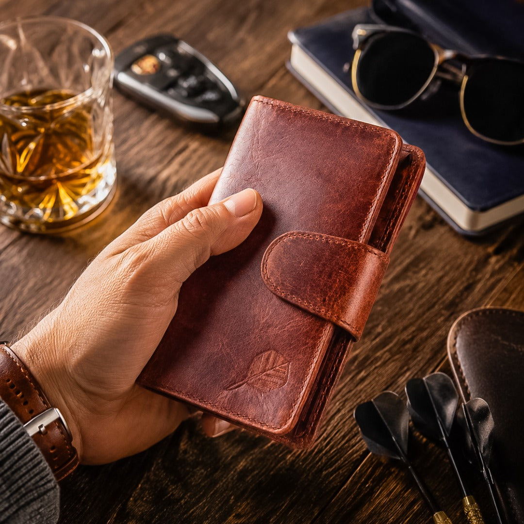 SPORTGIFTZ The Ultimate Buffalo Leather Darts Wallet - Brown