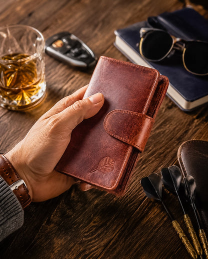 SPORTGIFTZ The Ultimate Buffalo Leather Darts Wallet - Brown