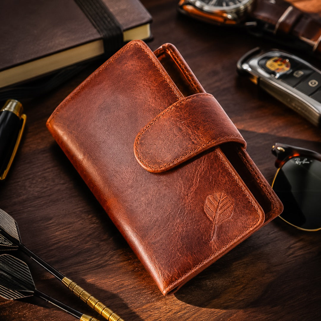 SPORTGIFTZ The Ultimate Buffalo Leather Darts Wallet - Brown