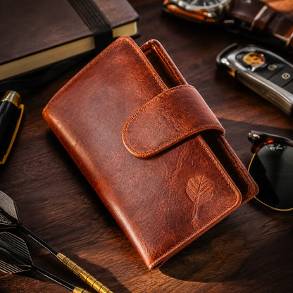 SPORTGIFTZ The Ultimate Buffalo Leather Darts Wallet - Brown