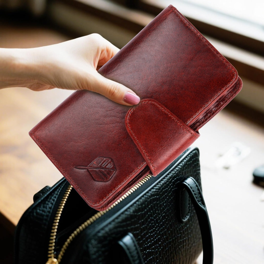 SPORTGIFTZ The Ultimate Buffalo Leather Darts Wallet - Red